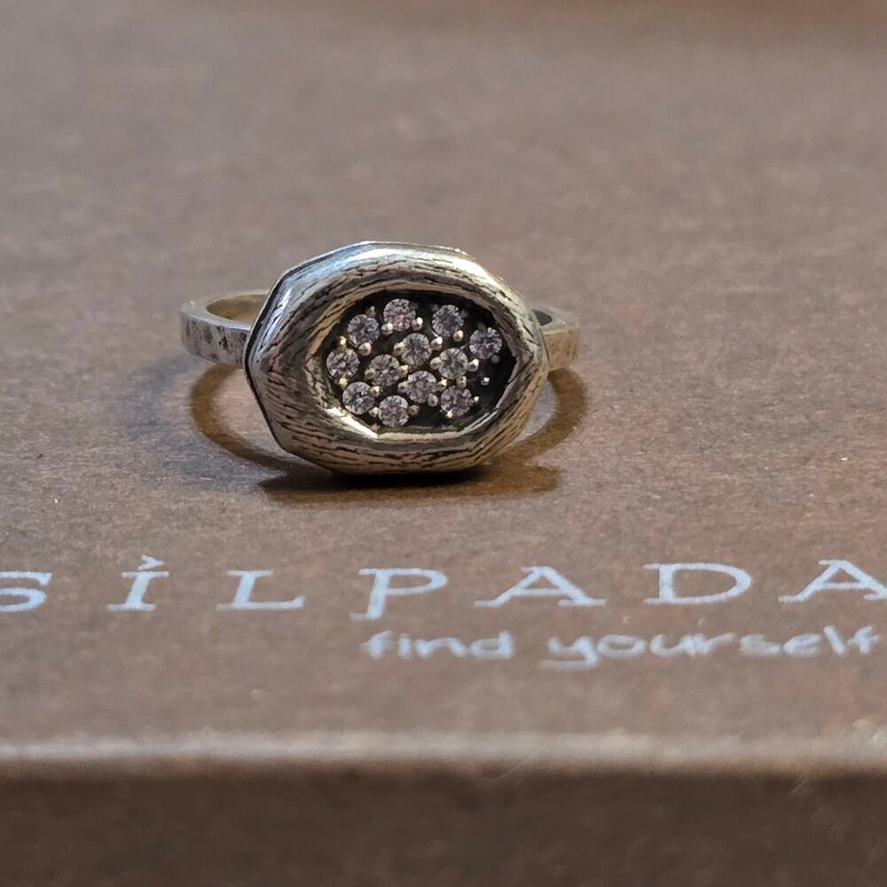 Silpada R2448 Light Dancer Cubic Zirconia Sterling Silver Ring‎ Size 7